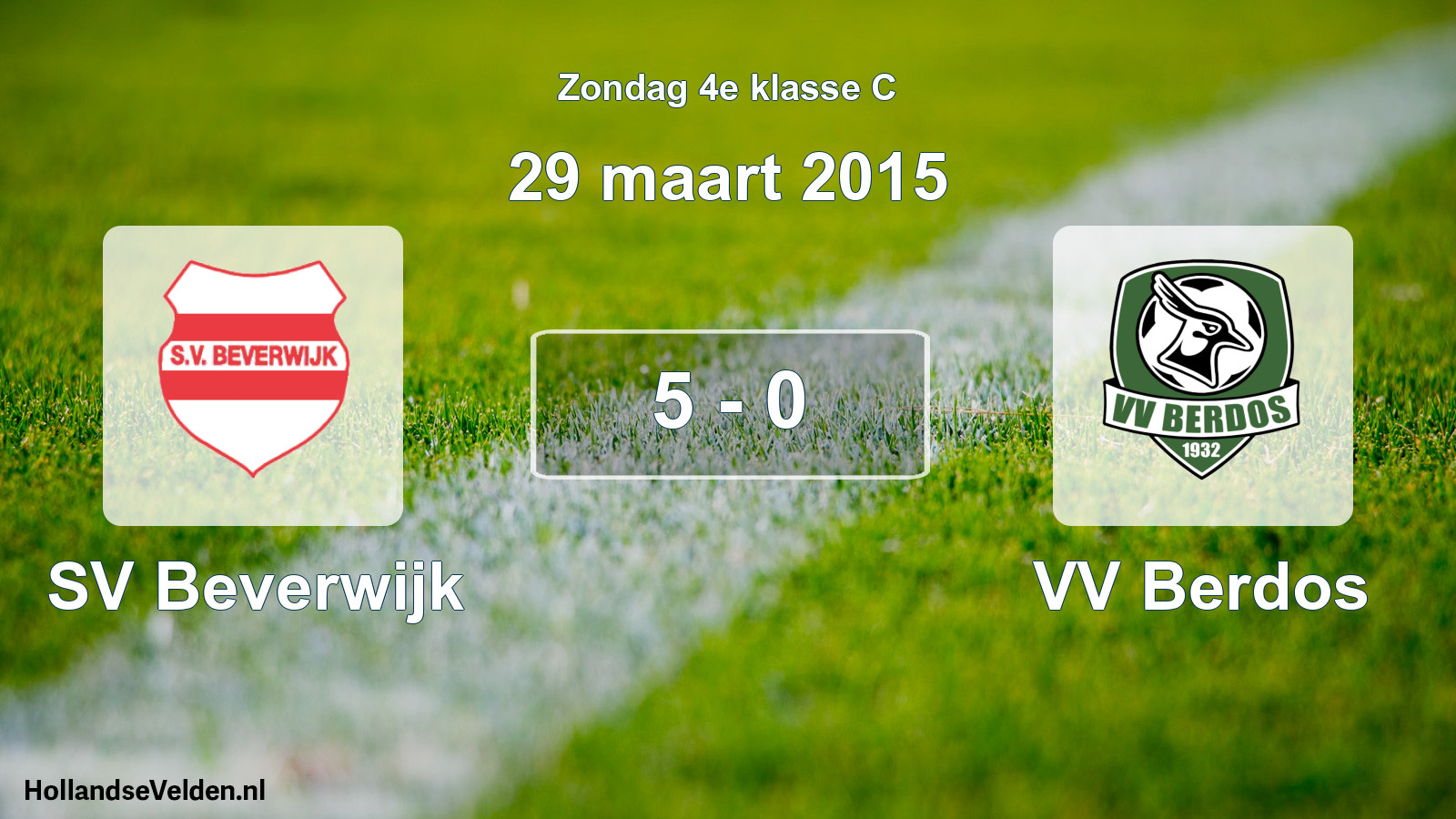 Total number of matches played: SV Beverwijk - VV Berdos 5 - 0 (29 March 2015)