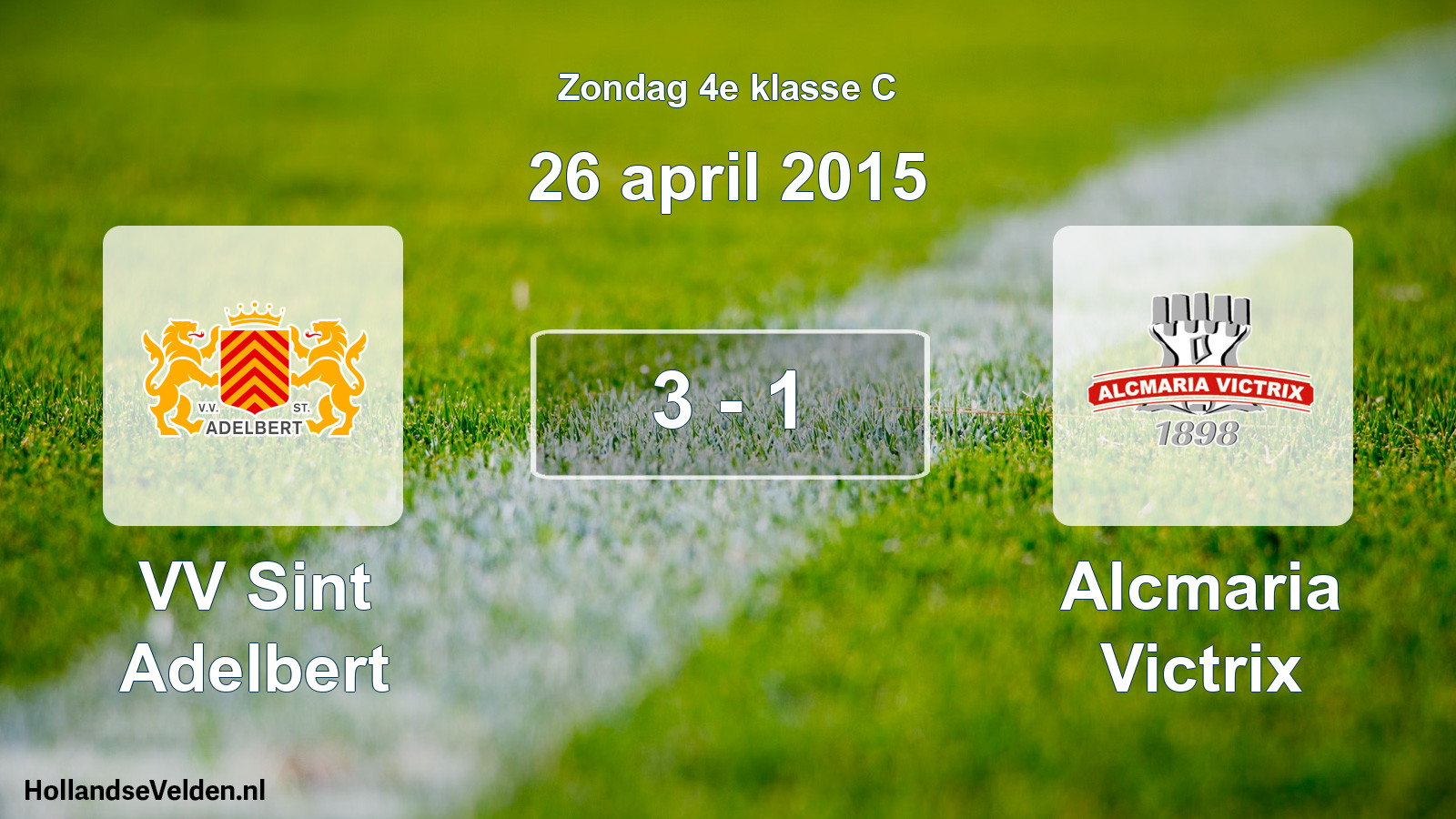 Total number of matches played: VV Sint Adelbert - Alcmaria Victrix 3 - 1 (26 April 2015)