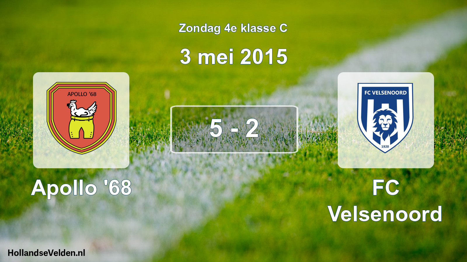 Total number of matches played: Apollo '68 - FC Velsenoord 5 - 2 (3 May 2015)