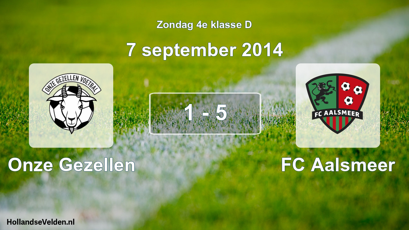 Total number of matches played: Onze Gezellen - FC Aalsmeer 1 - 5 (7 September 2014)