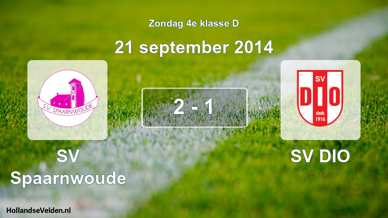 Total number of matches played: SV Spaarnwoude - SV DIO 2 - 1 (21 September 2014)