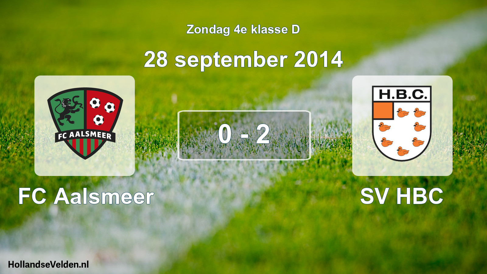 Total number of matches played: FC Aalsmeer - SV HBC 0 - 2 (28 September 2014)