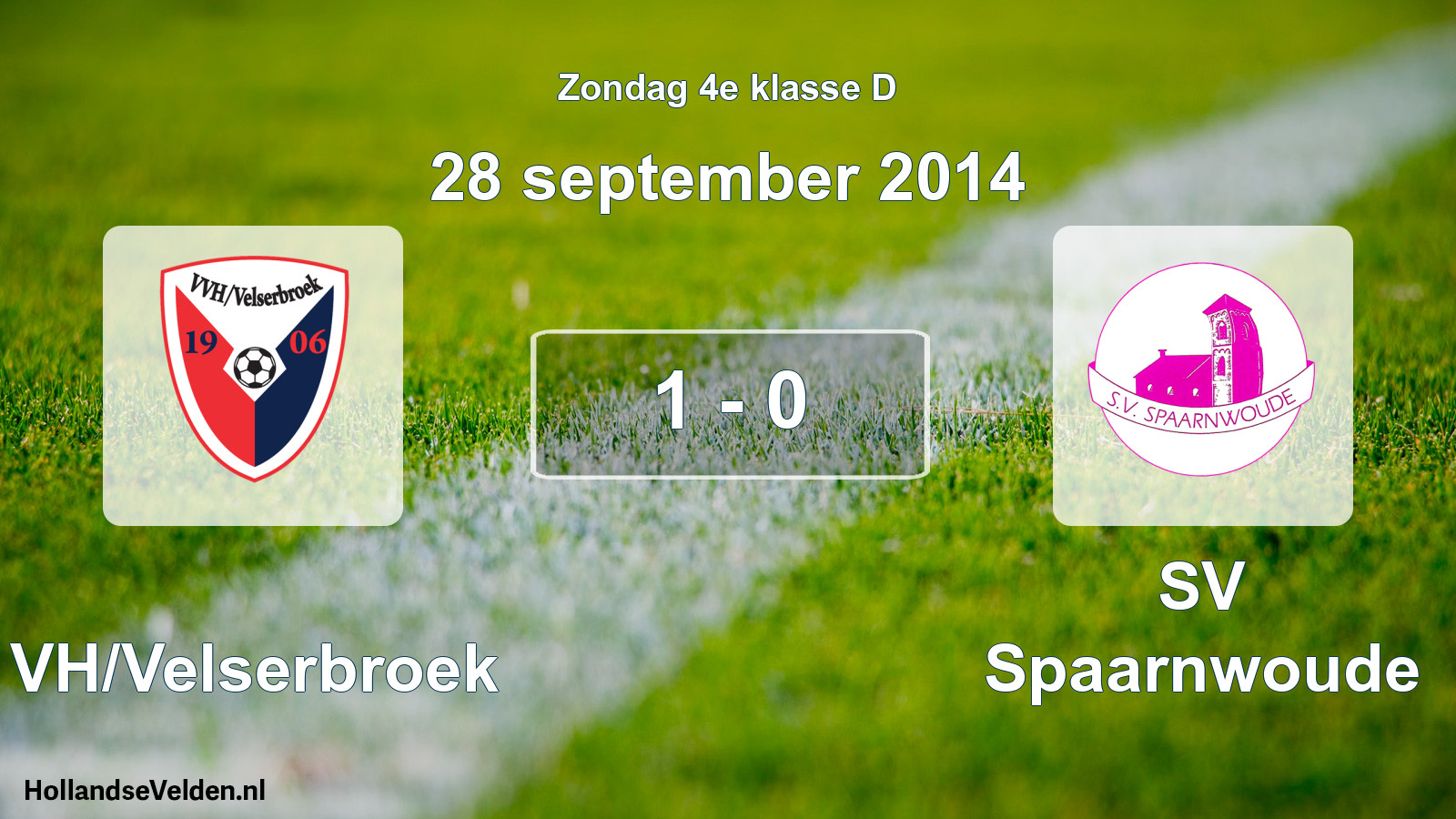 Total number of matches played: VVH/Velserbroek - SV Spaarnwoude 1 - 0 (28 September 2014)