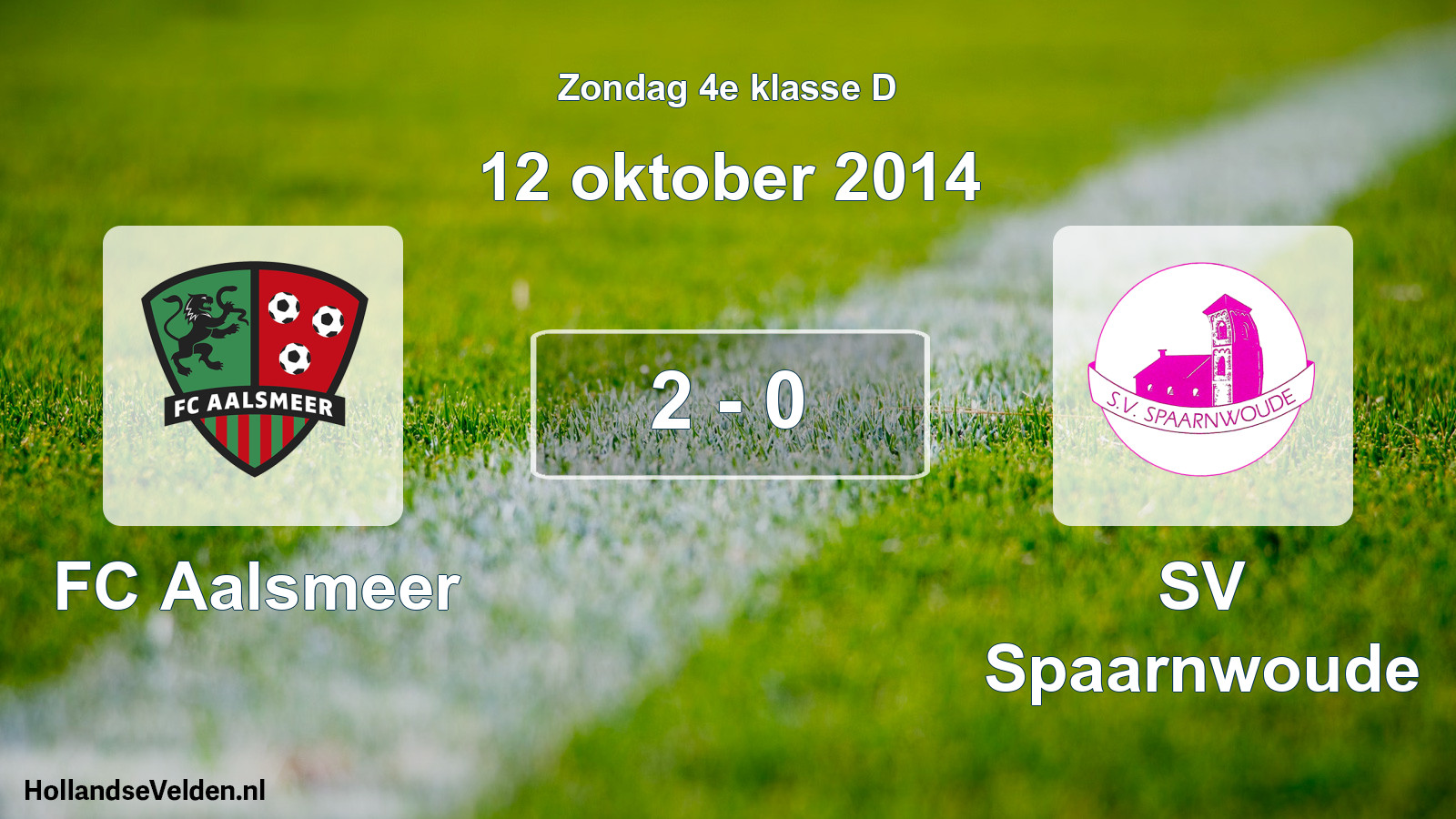 Total number of matches played: FC Aalsmeer - SV Spaarnwoude 2 - 0 (12 October 2014)
