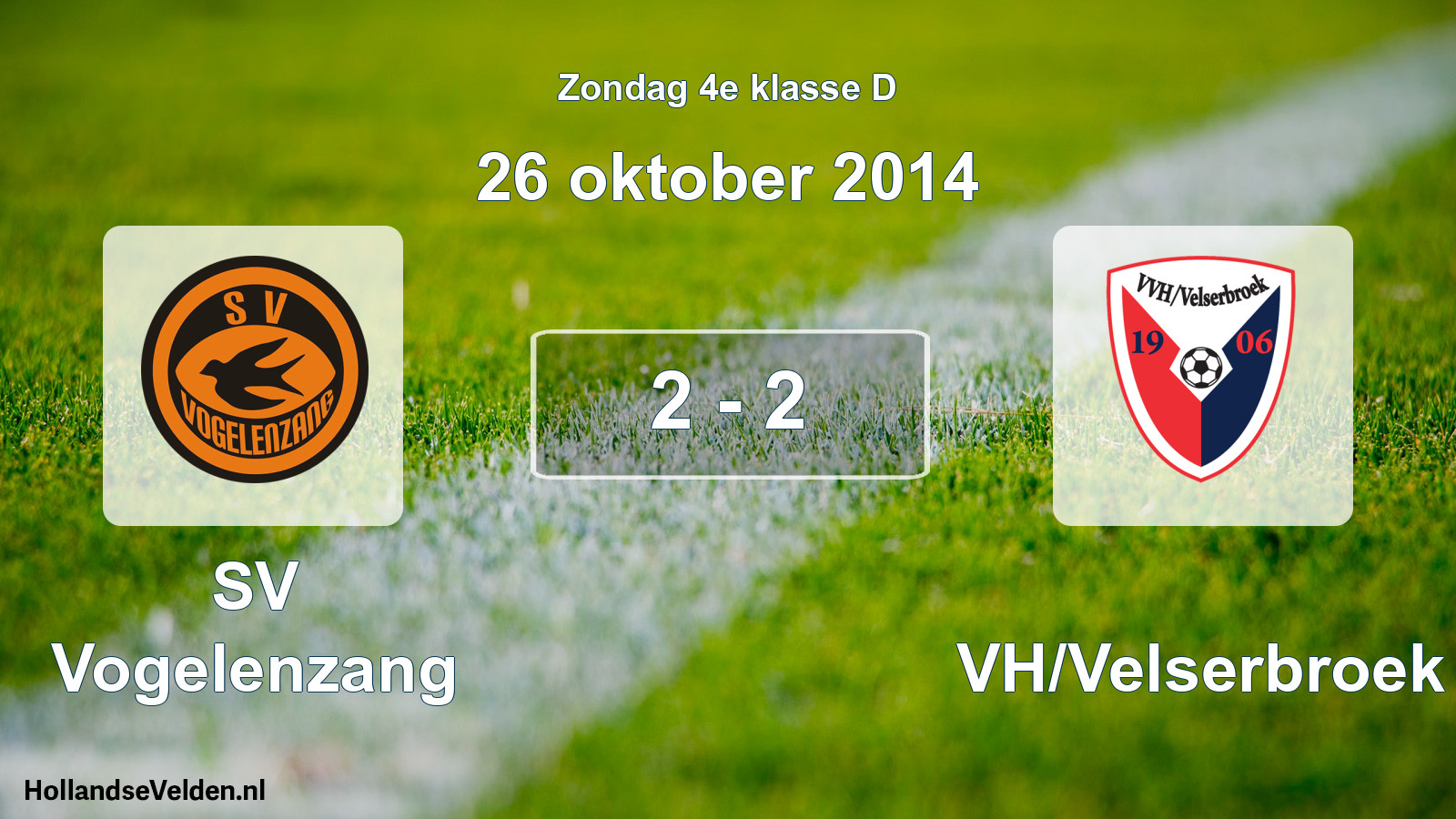 Total number of matches played: SV Vogelenzang - VVH/Velserbroek 2 - 2 (26 October 2014)