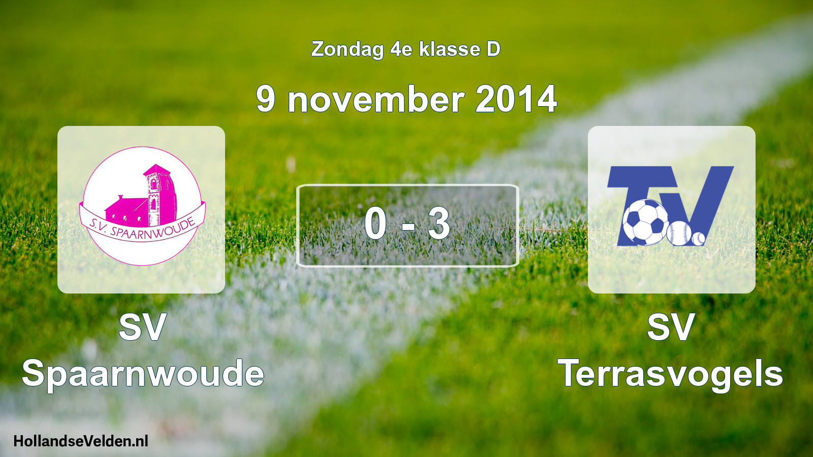 Total number of matches played: SV Spaarnwoude - SV Terrasvogels 0 - 3 (9 November 2014)