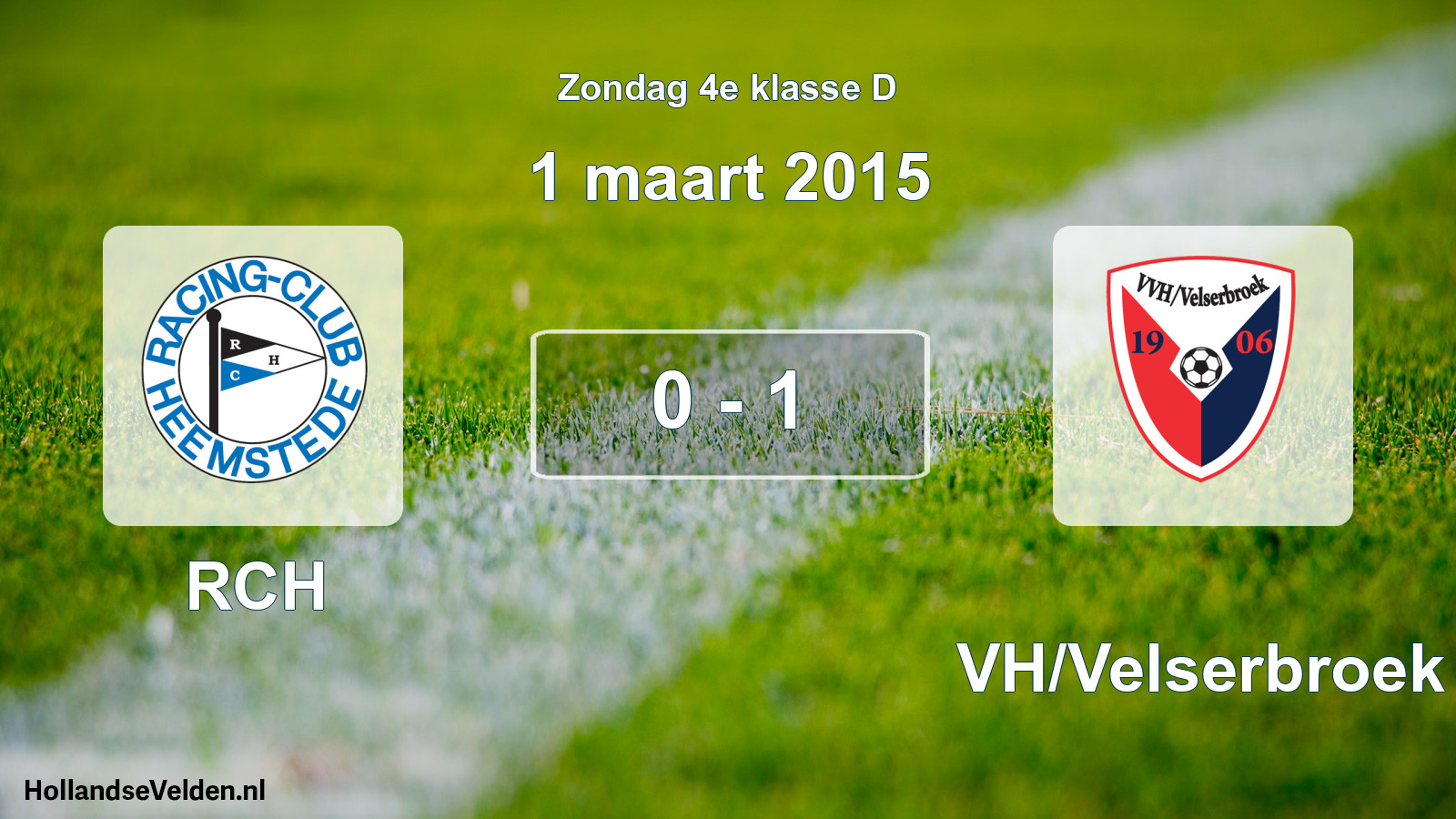 Total number of matches played: RCH - VVH/Velserbroek 0 - 1 (1 March 2015)