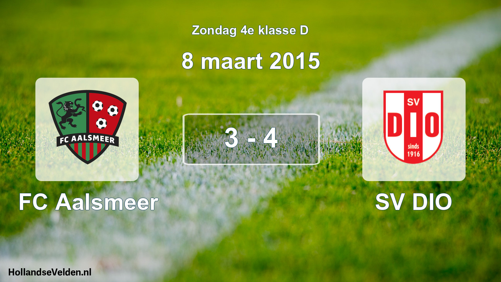 Total number of matches played: FC Aalsmeer - SV DIO 3 - 4 (8 March 2015)