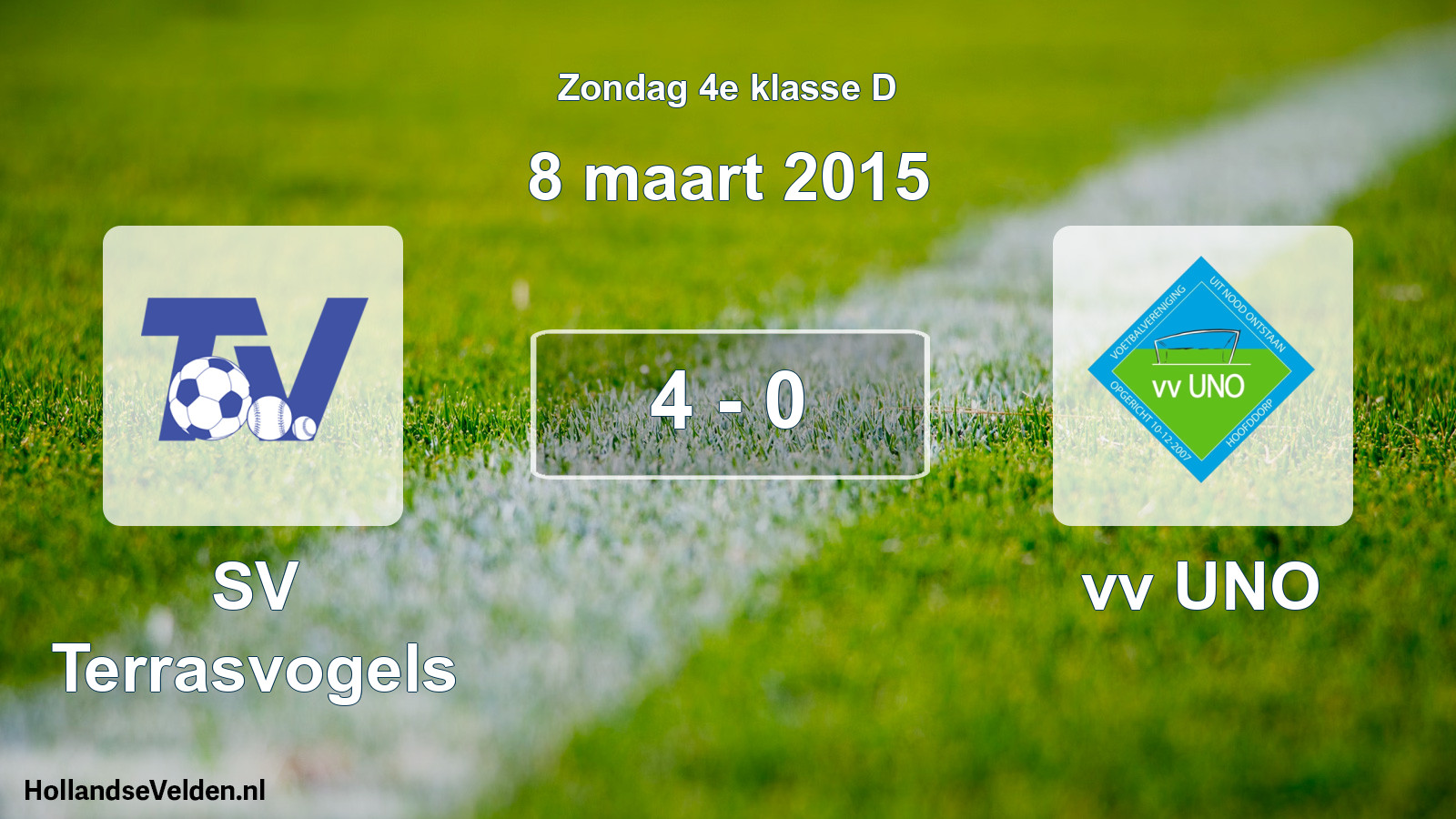 Total number of matches played: SV Terrasvogels - vv UNO 4 - 0 (8 March 2015)