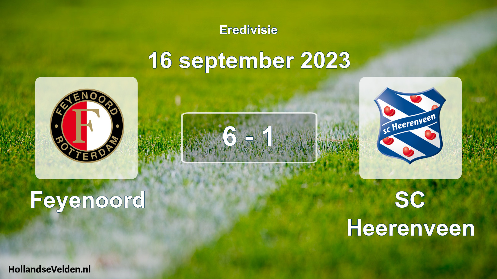 Total number of matches played: Feyenoord - SC Heerenveen 6 - 1 (16 September 2023)
