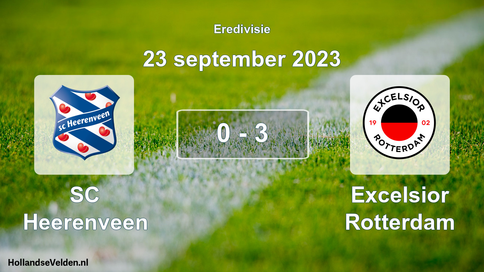 Total number of matches played: SC Heerenveen - Excelsior Rotterdam 0 - 3 (23 September 2023)