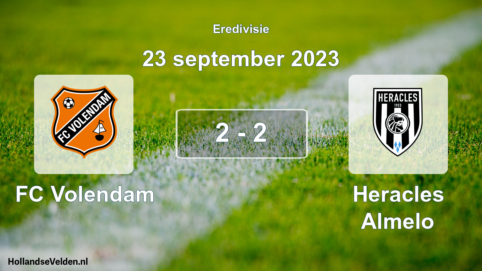 Total number of matches played: FC Volendam - Heracles Almelo 2 - 2 (23 September 2023)