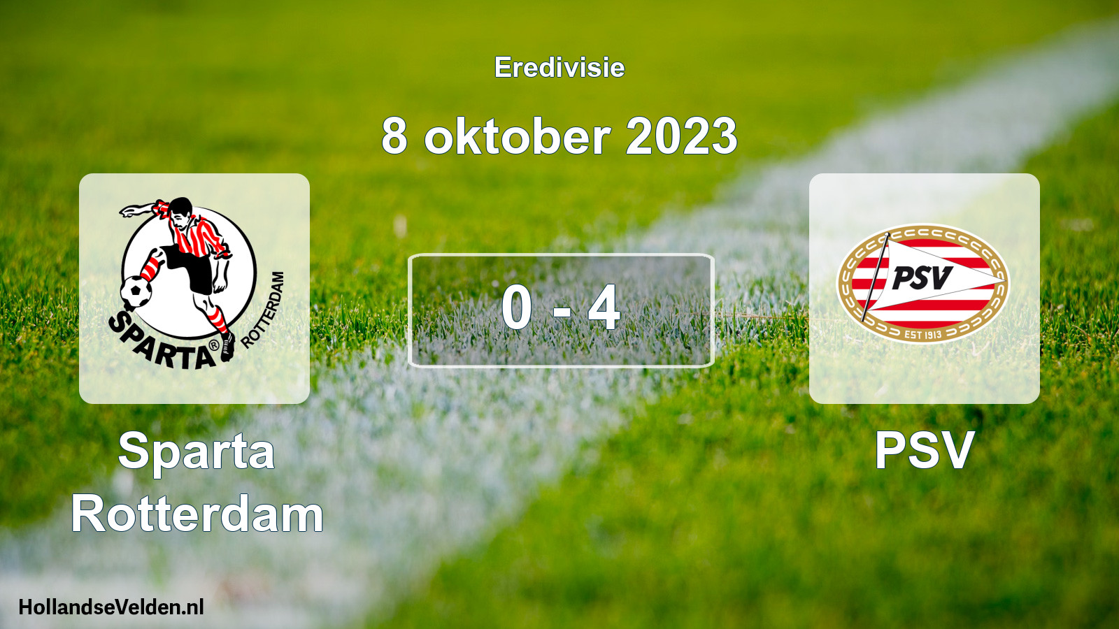 Total number of matches played: Sparta Rotterdam - PSV 0 - 4 (8 October 2023)