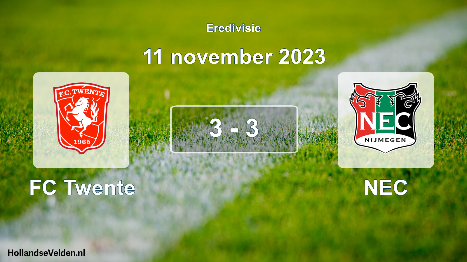 Total number of matches played: FC Twente - NEC 3 - 3 (11 November 2023)