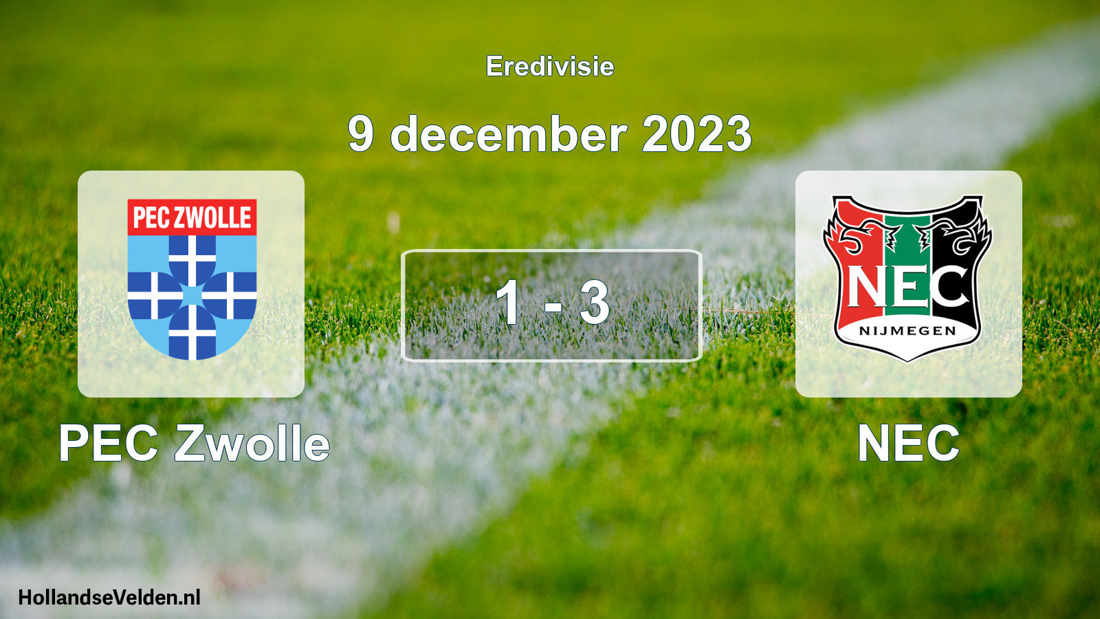 Total number of matches played: PEC Zwolle - NEC 1 - 3 (9 December 2023)