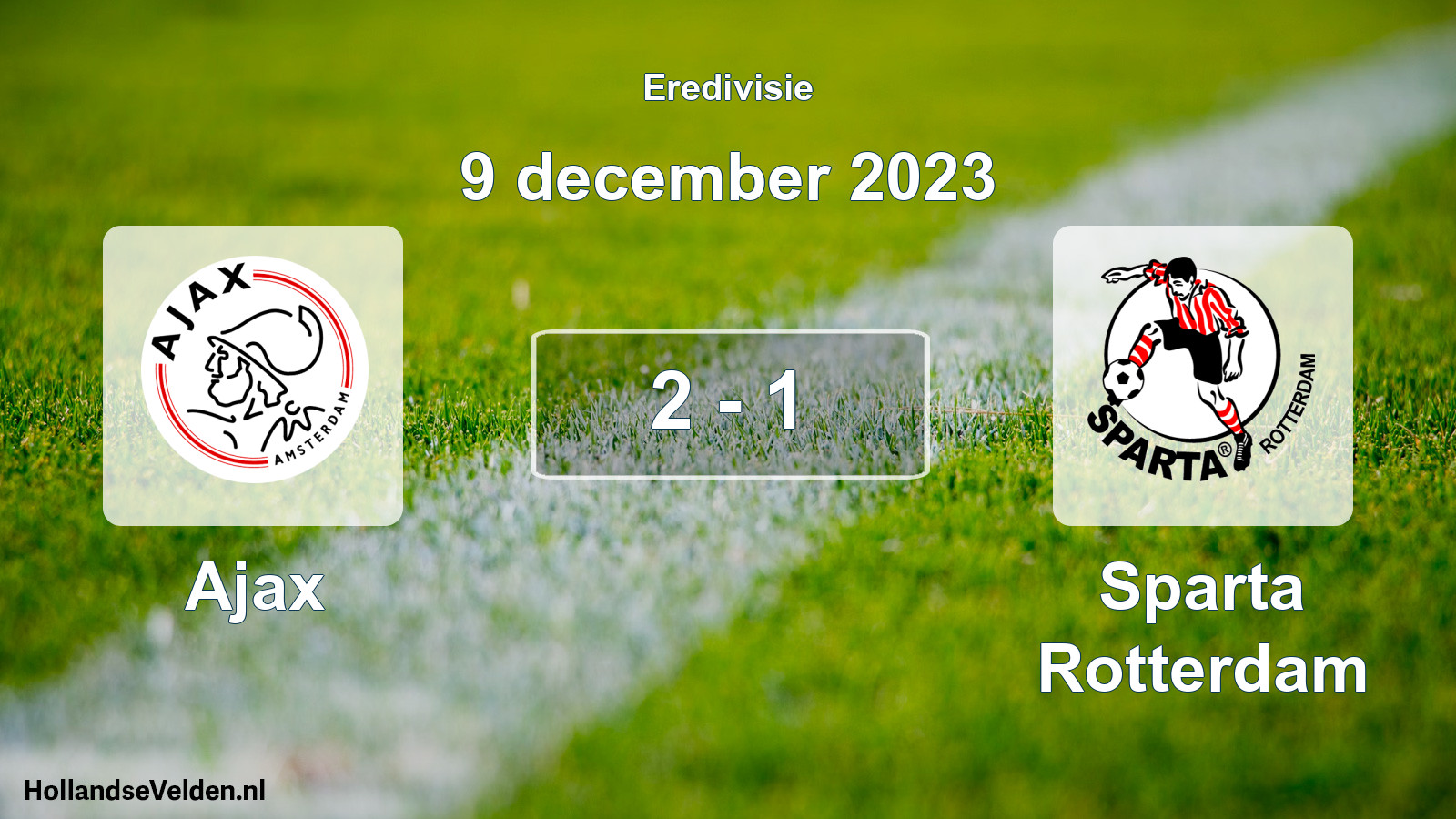 Total number of matches played: Ajax - Sparta Rotterdam 2 - 1 (9 December 2023)