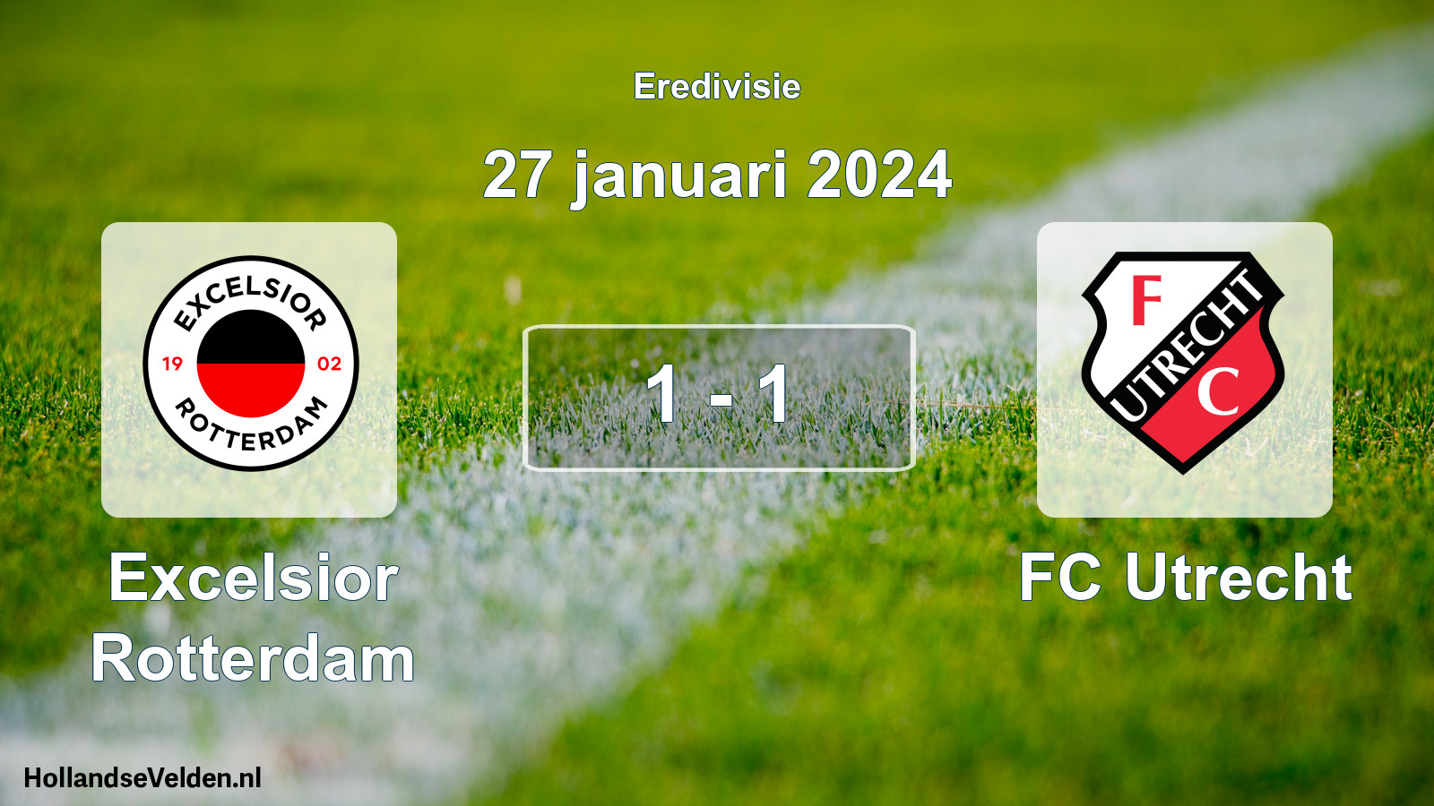 Total number of matches played: Excelsior Rotterdam - FC Utrecht 1 - 1 (27 January 2024)