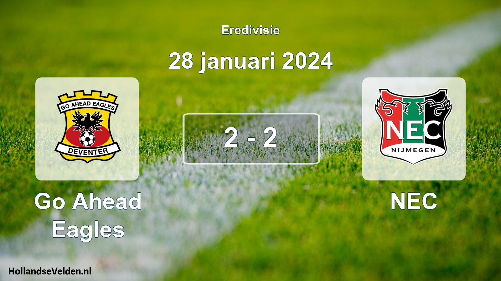 Total number of matches played: Go Ahead Eagles - NEC 2 - 2 (28 January 2024)
