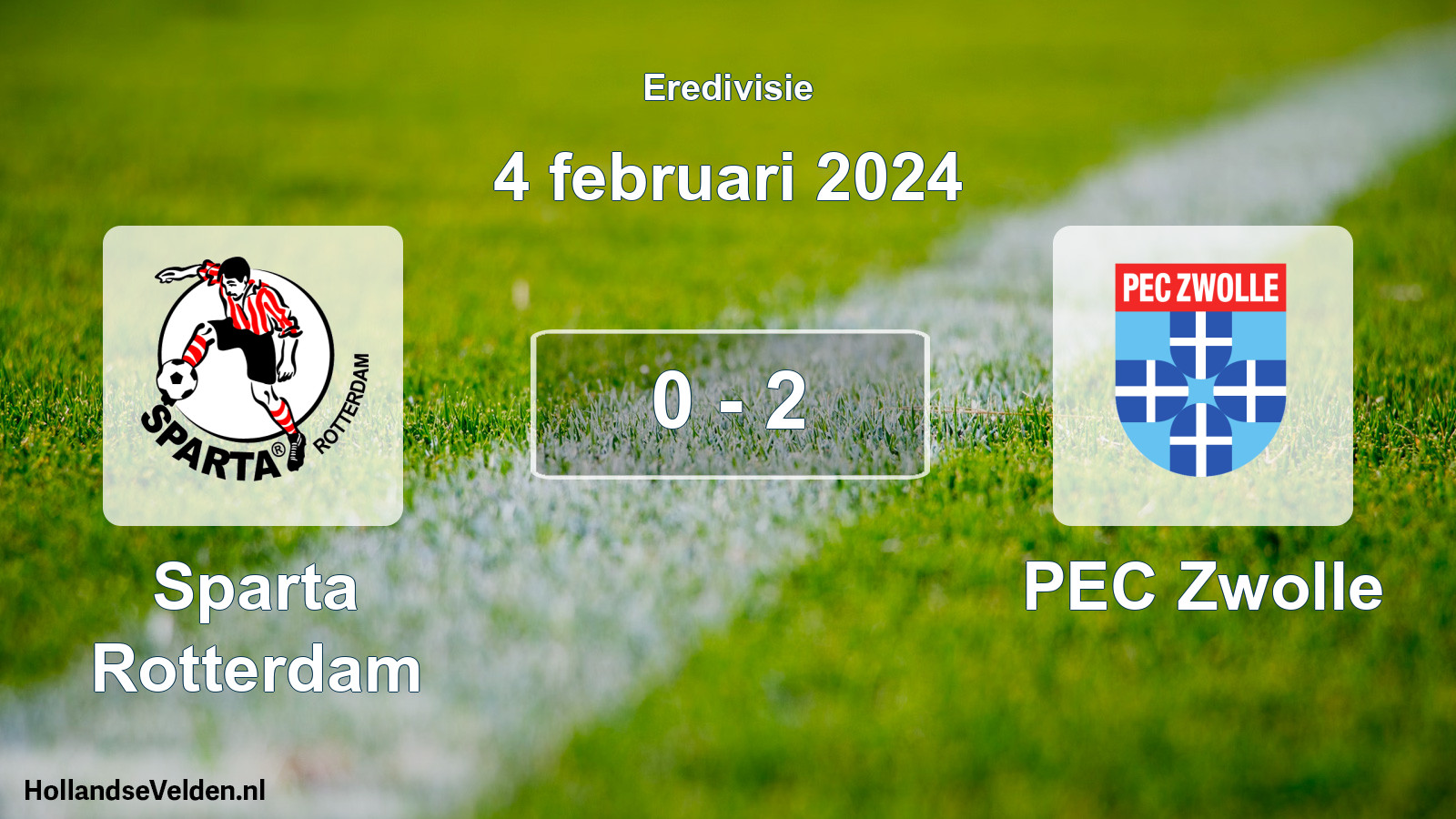 Total number of matches played: Sparta Rotterdam - PEC Zwolle 0 - 2 (4 February 2024)