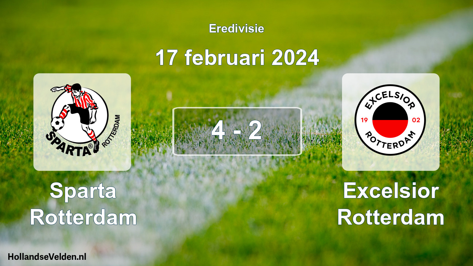 Total number of matches played: Sparta Rotterdam - Excelsior Rotterdam 4 - 2 (17 February 2024)