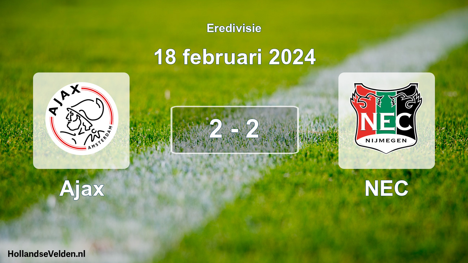 Total number of matches played: Ajax - NEC 2 - 2 (18 February 2024)