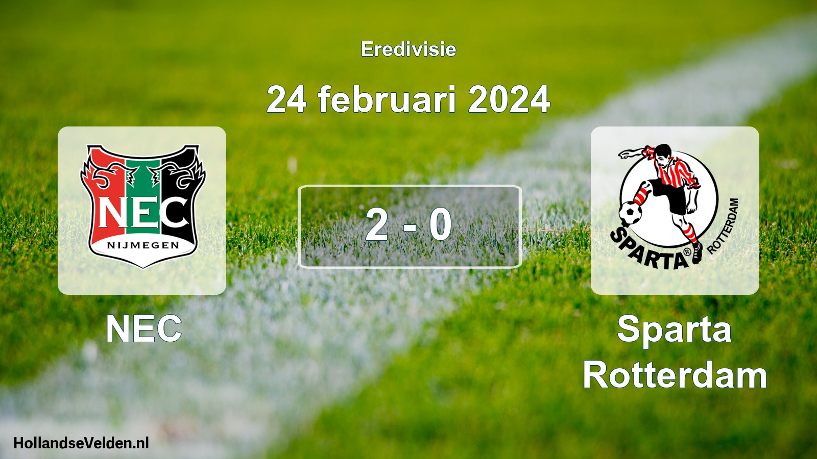 Total number of matches played: NEC - Sparta Rotterdam 2 - 0 (24 February 2024)