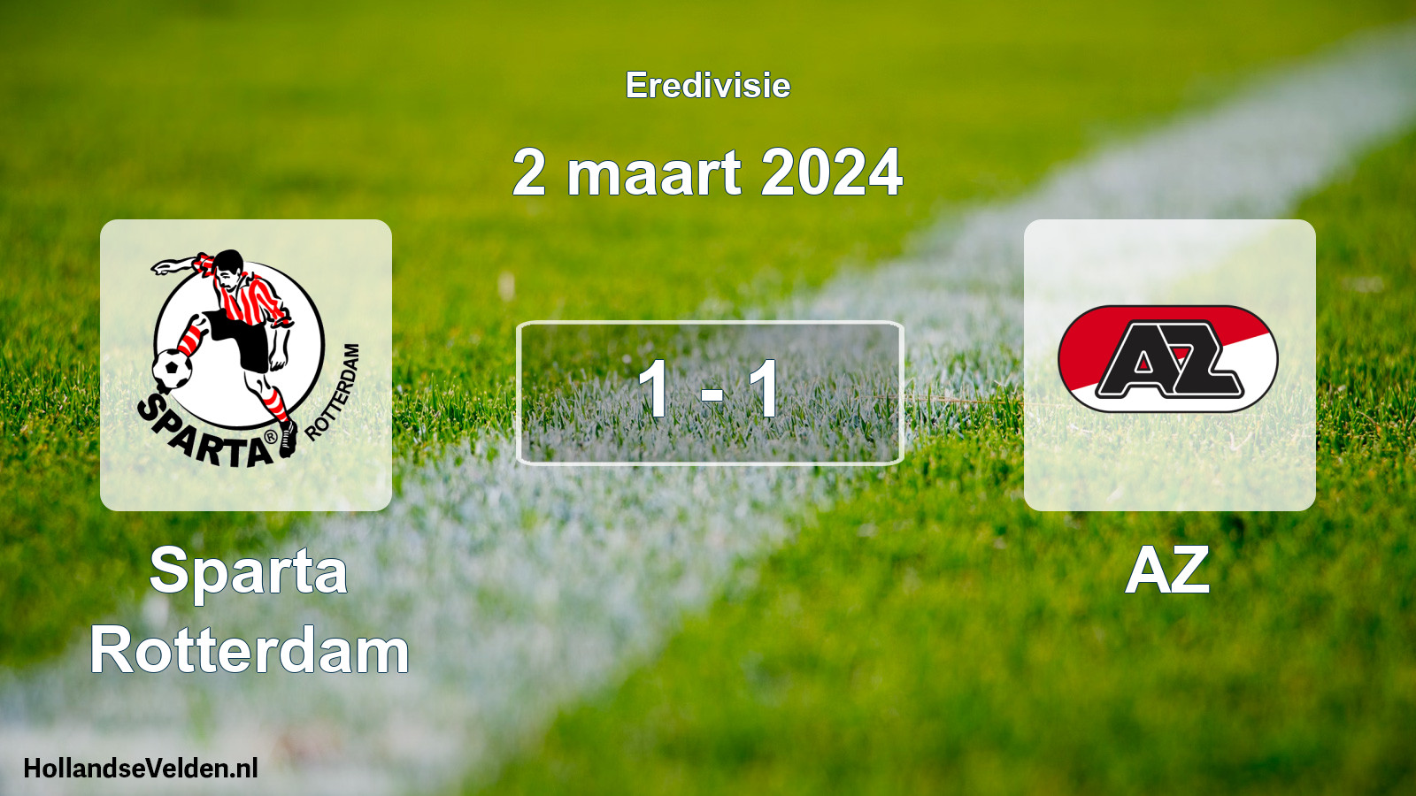 Total number of matches played: Sparta Rotterdam - AZ 1 - 1 (2 March 2024)