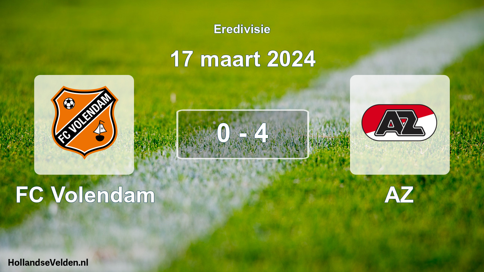 Total number of matches played: FC Volendam - AZ 0 - 4 (17 March 2024)