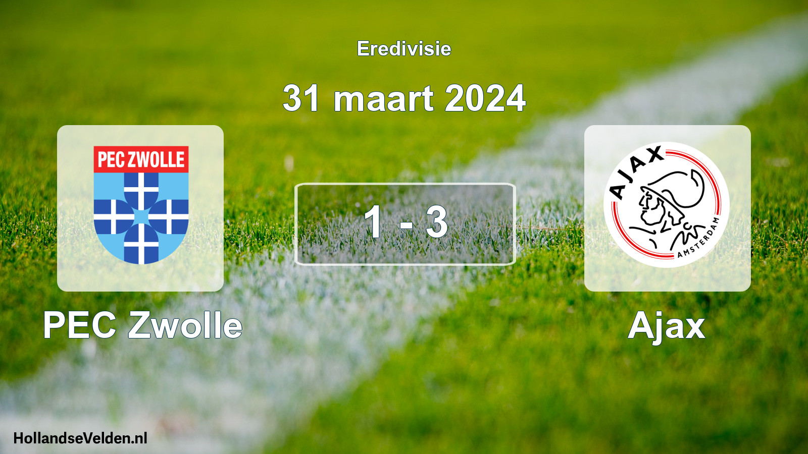 Total number of matches played: PEC Zwolle - Ajax 1 - 3 (31 March 2024)