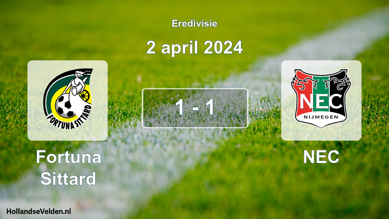 Total number of matches played: Fortuna Sittard - NEC 1 - 1 (2 April 2024)