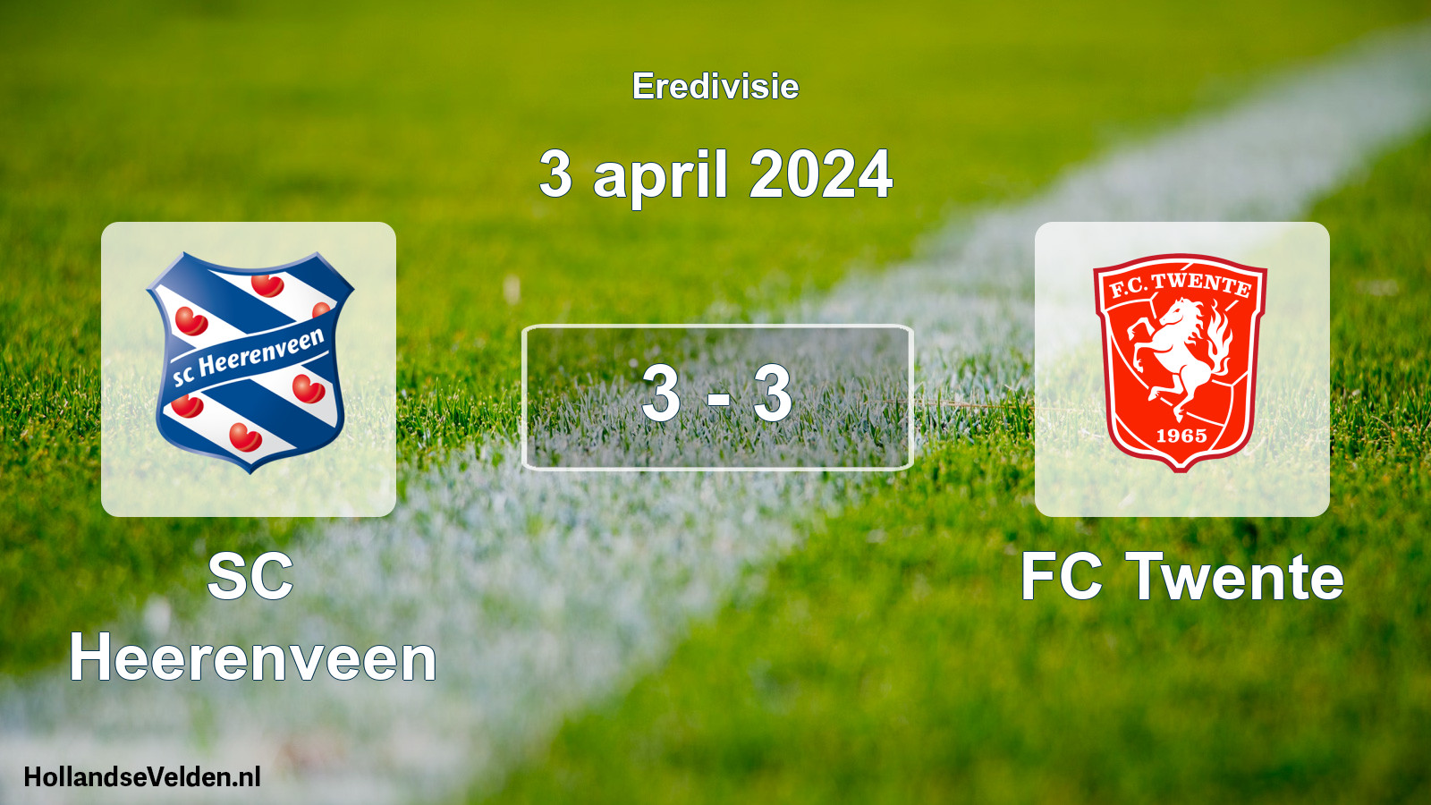 Total number of matches played: SC Heerenveen - FC Twente 3 - 3 (3 April 2024)