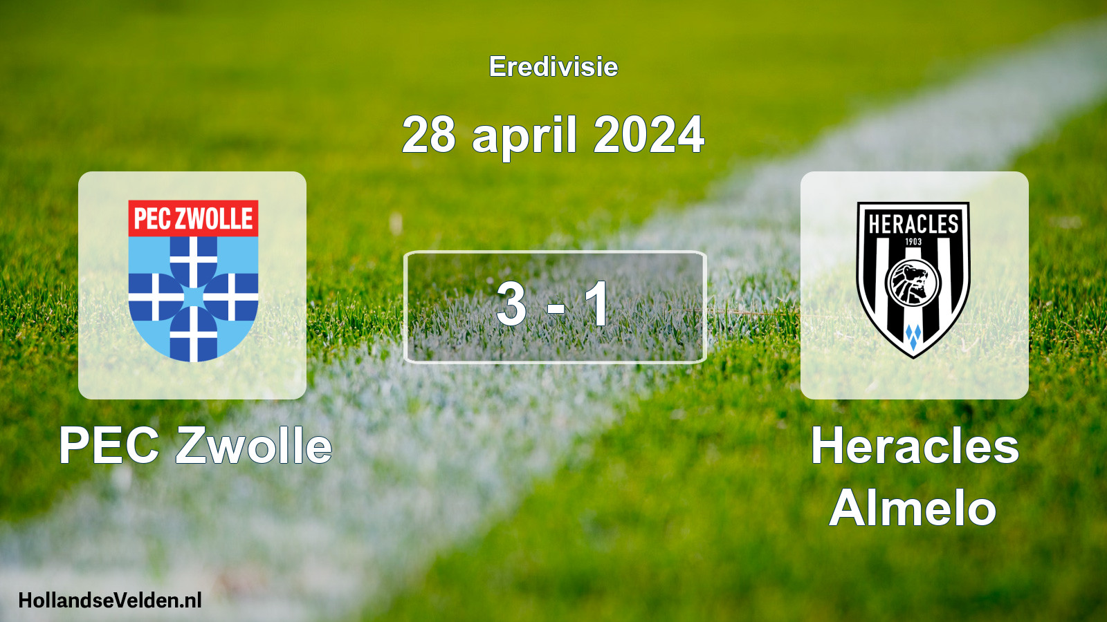 Total number of matches played: PEC Zwolle - Heracles Almelo 3 - 1 (28 April 2024)