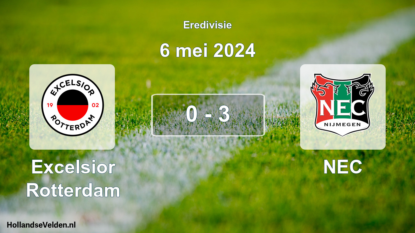 Total number of matches played: Excelsior Rotterdam - NEC 0 - 3 (6 May 2024)