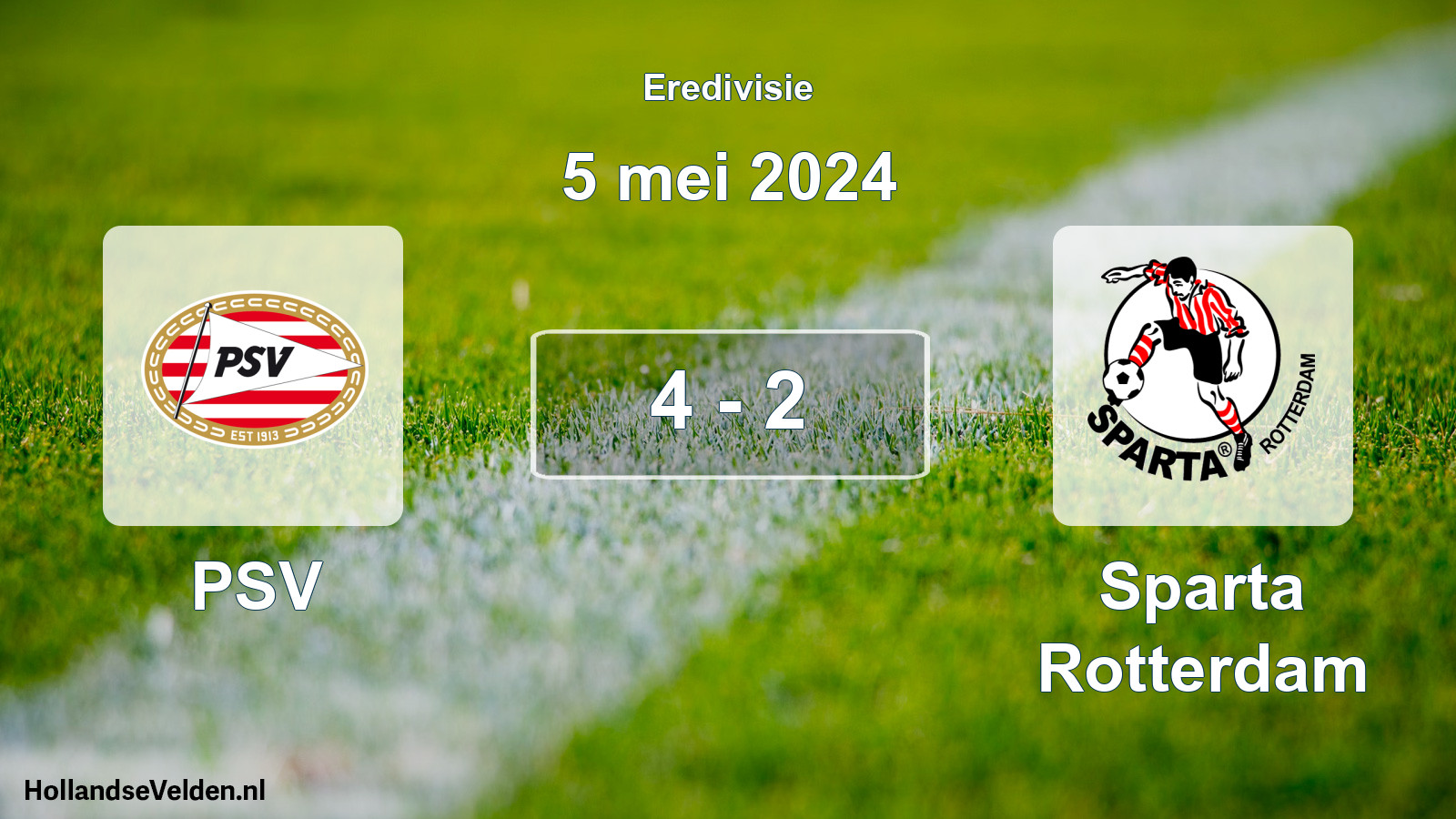 Total number of matches played: PSV - Sparta Rotterdam 4 - 2 (5 May 2024)