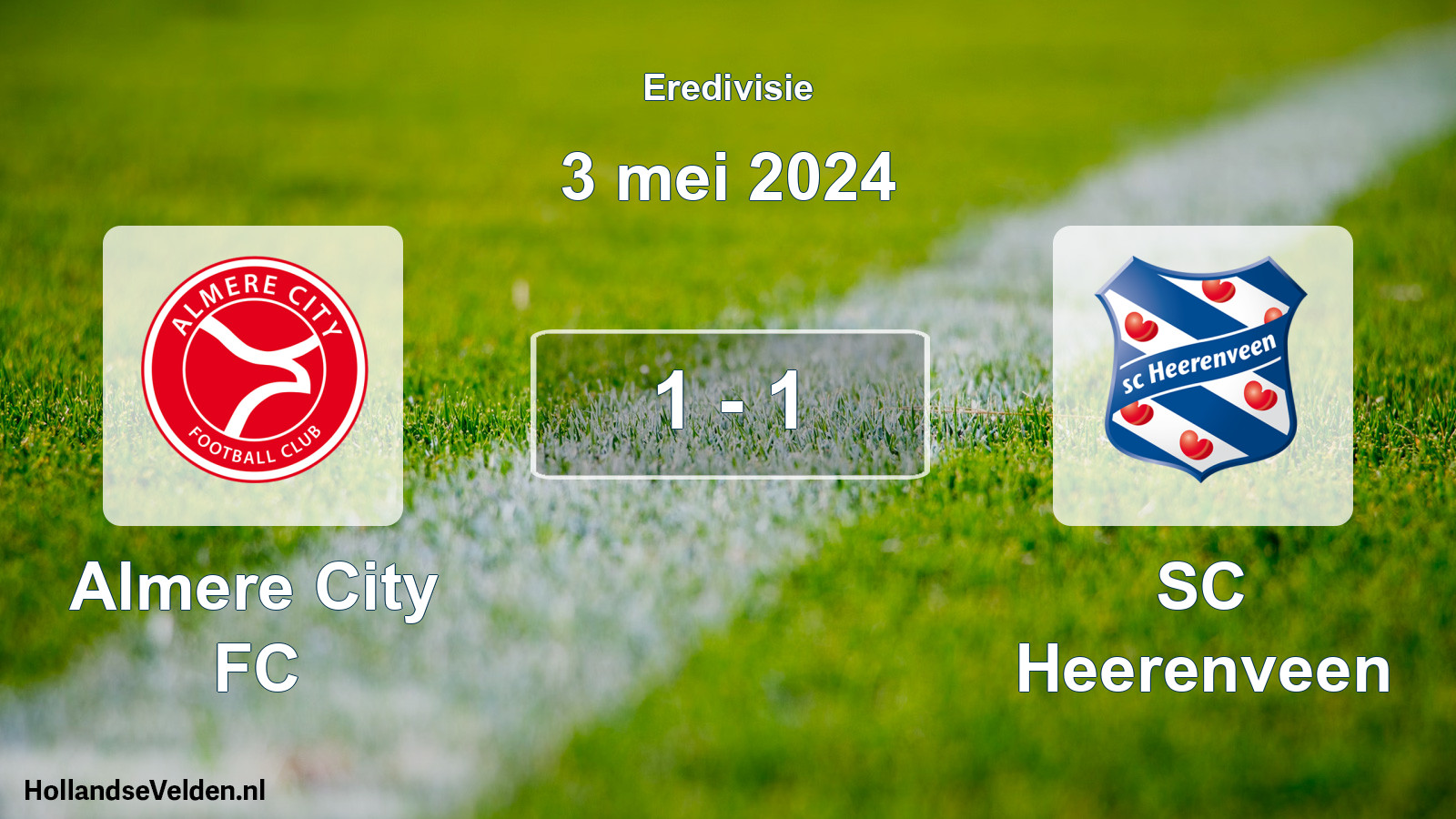 Total number of matches played: Almere City FC - SC Heerenveen 1 - 1 (3 May 2024)