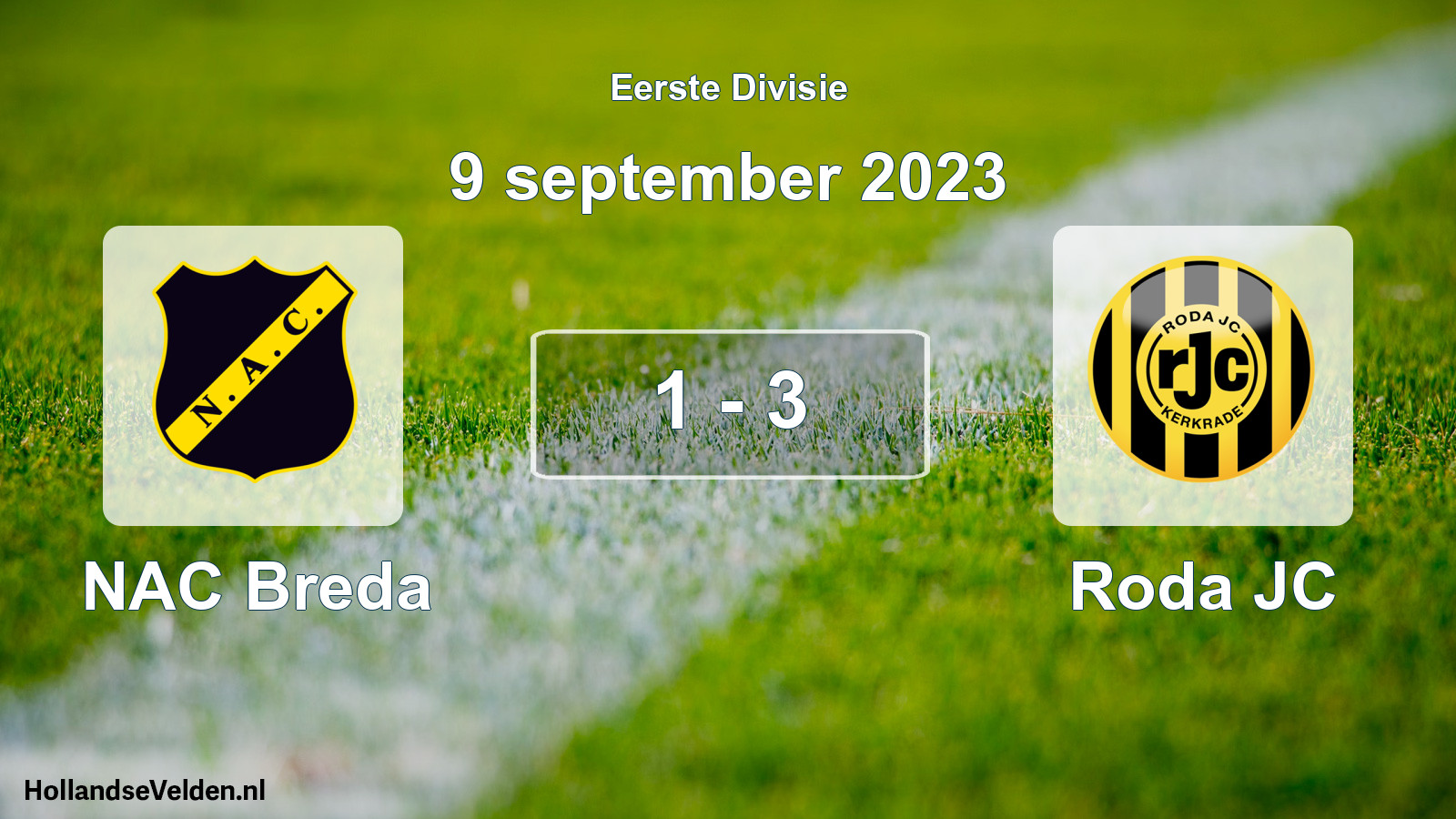 Total number of matches played: NAC Breda - Roda JC 1 - 3 (9 September 2023)