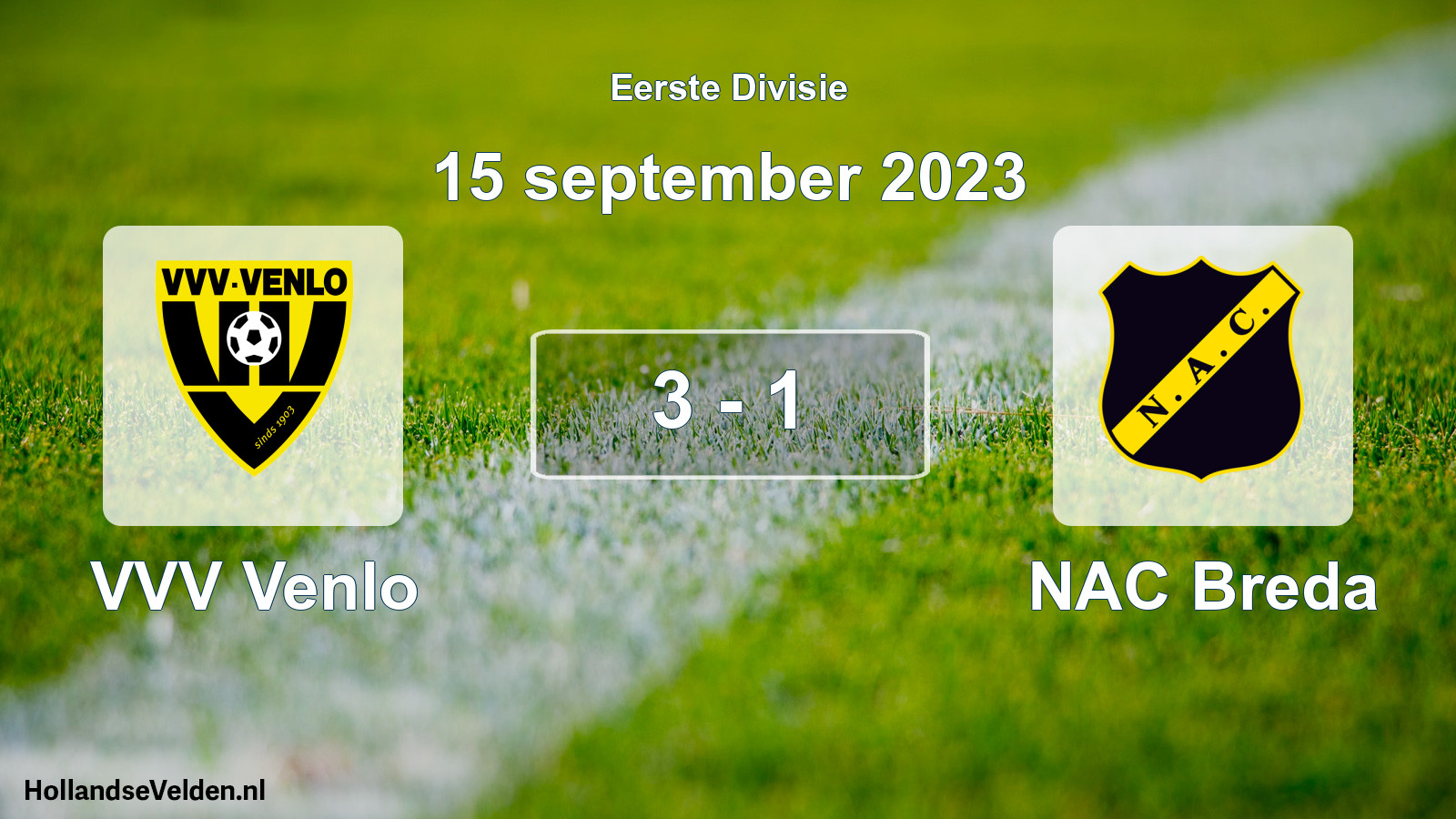 Total number of matches played: VVV Venlo - NAC Breda 3 - 1 (15 September 2023)