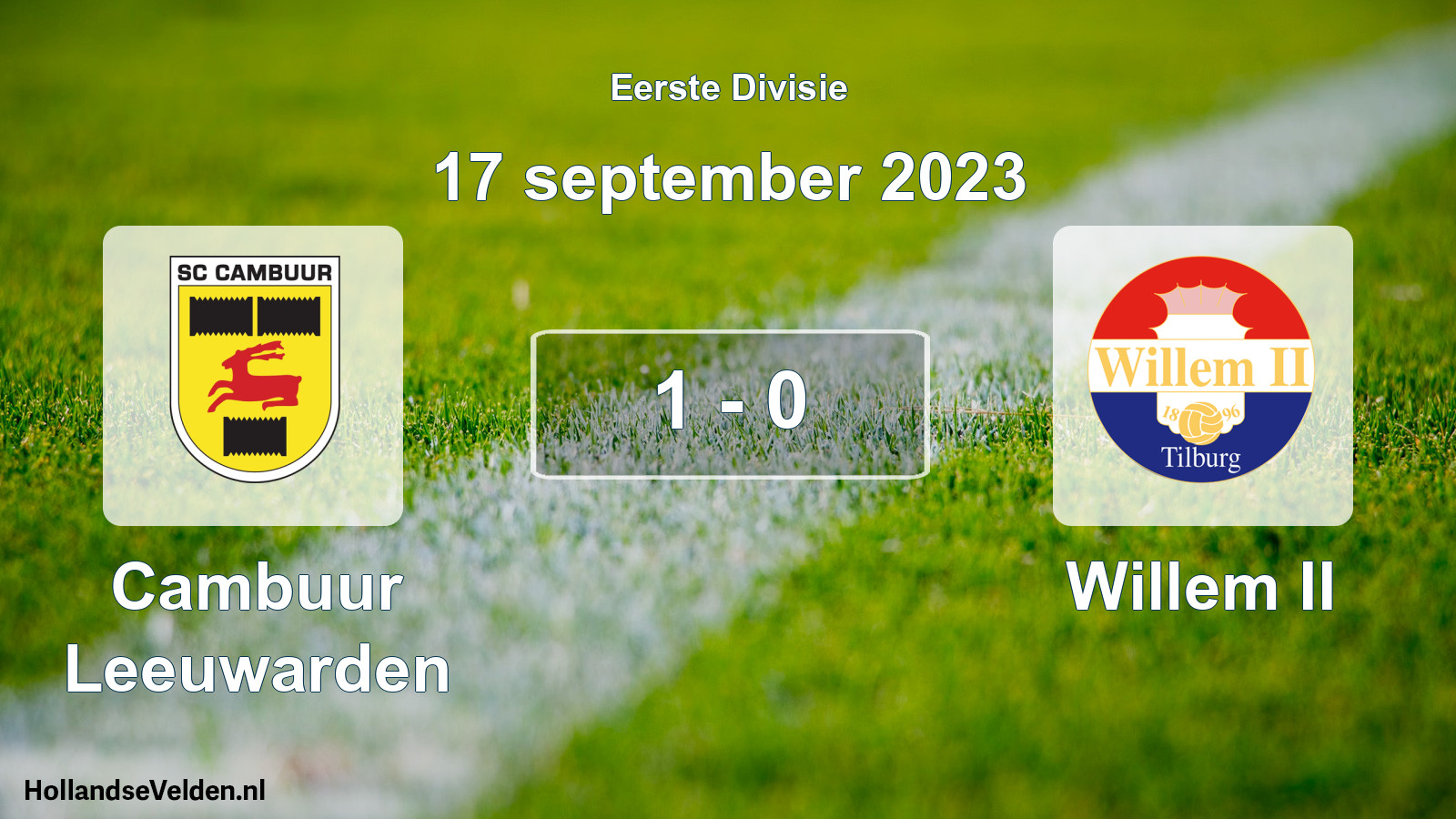 Total number of matches played: Cambuur Leeuwarden - Willem II 1 - 0 (17 September 2023)