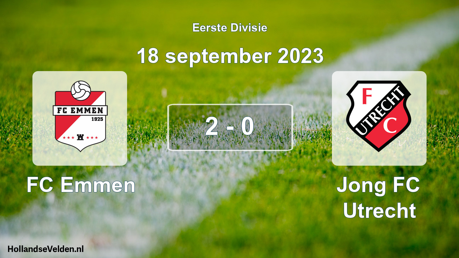Total number of matches played: FC Emmen - Jong FC Utrecht 2 - 0 (18 September 2023)