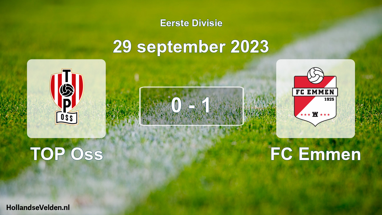 Total number of matches played: TOP Oss - FC Emmen 0 - 1 (29 September 2023)