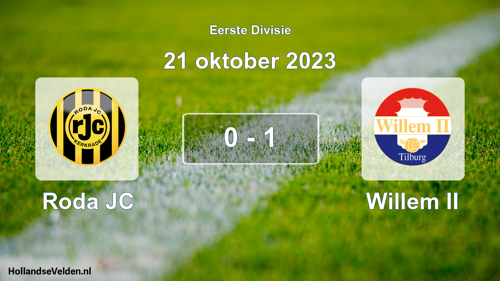Total number of matches played: Roda JC - Willem II 0 - 1 (21 October 2023)