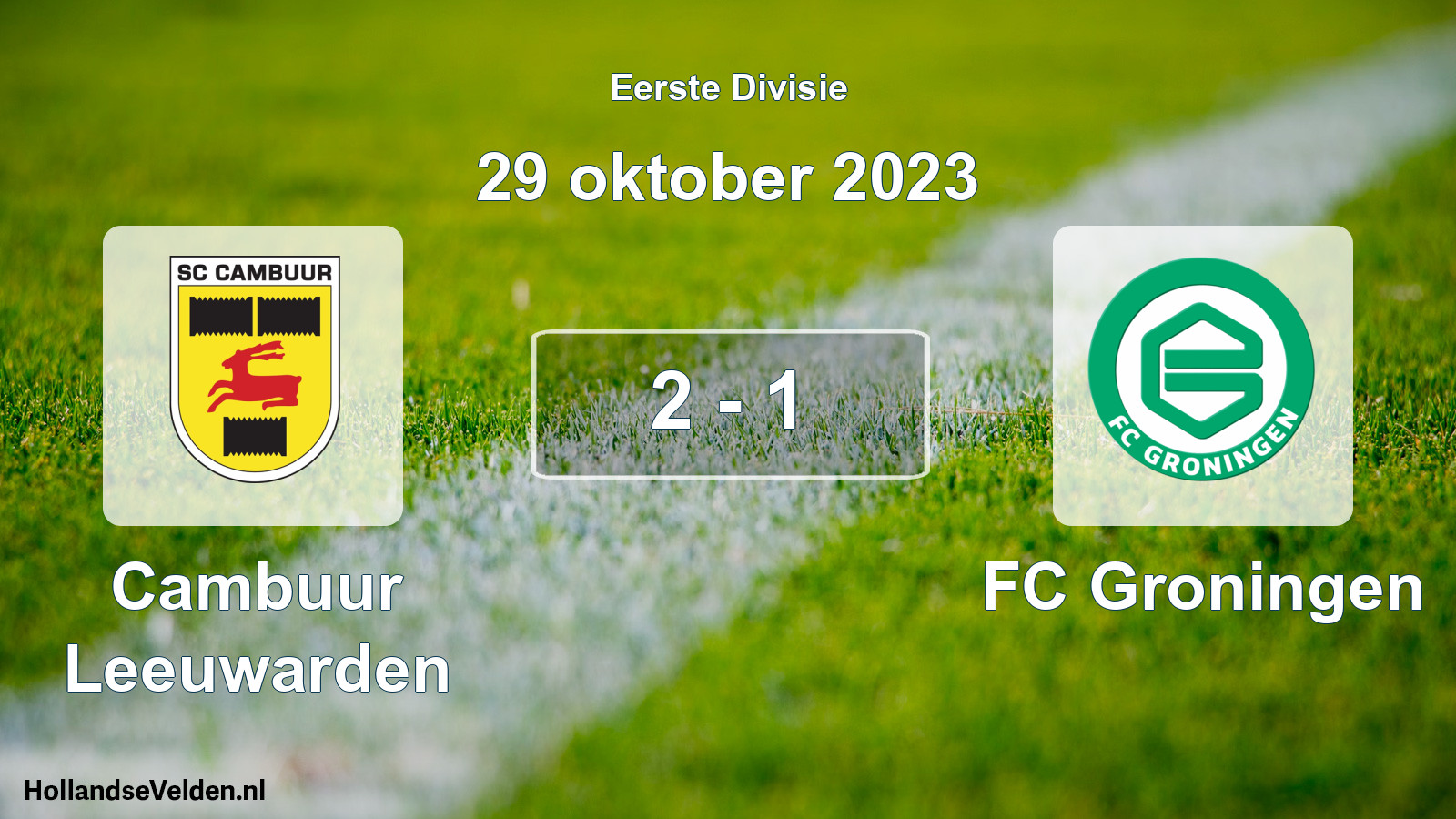 Total number of matches played: Cambuur Leeuwarden - FC Groningen 2 - 1 (29 October 2023)