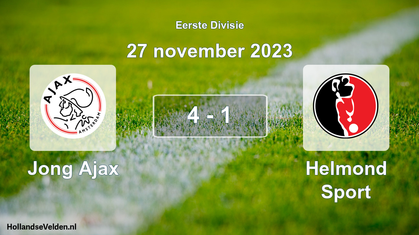 Total number of matches played: Jong Ajax - Helmond Sport 4 - 1 (27 November 2023)