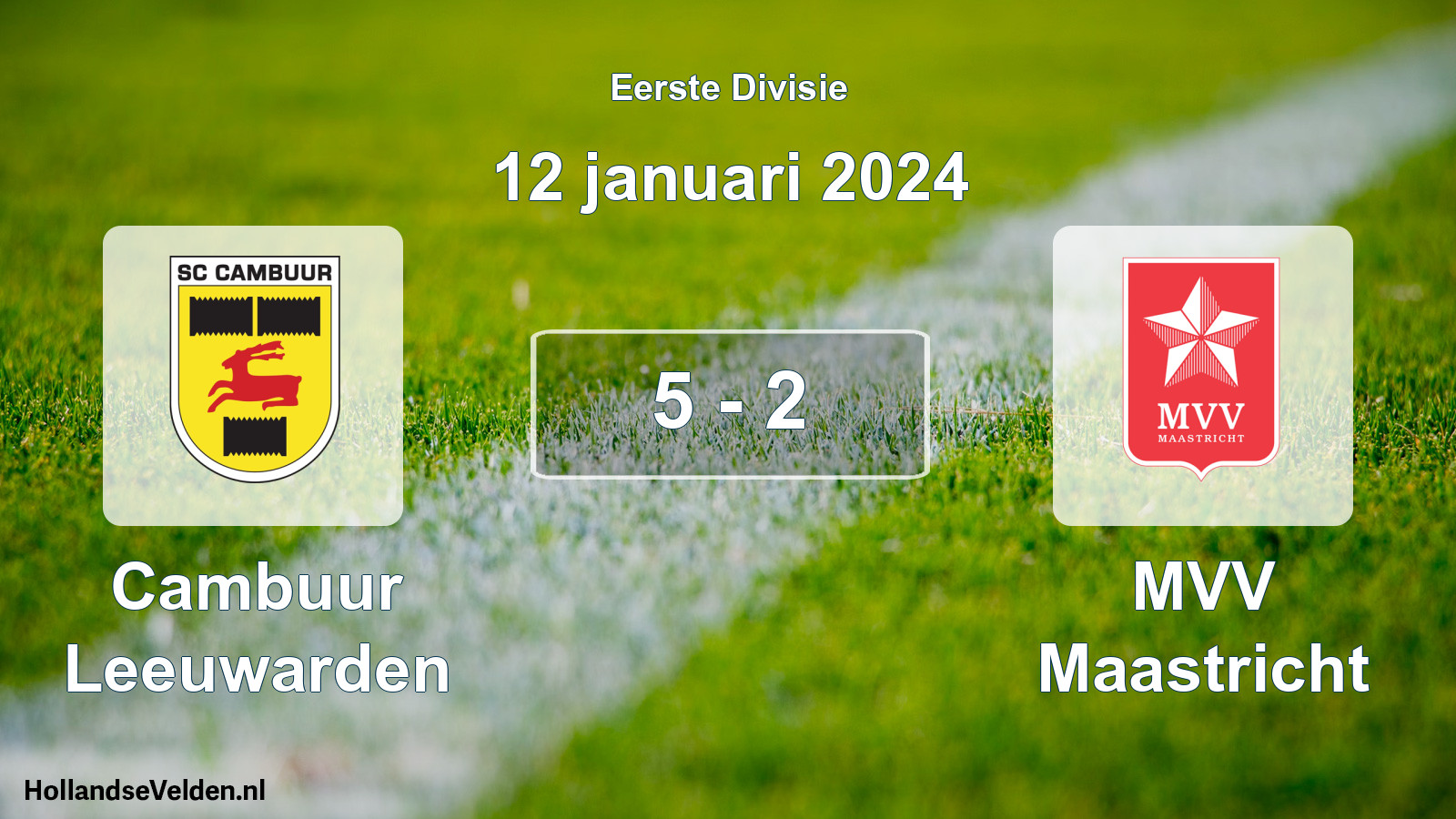 Total number of matches played: Cambuur Leeuwarden - MVV Maastricht 5 - 2 (12 January 2024)