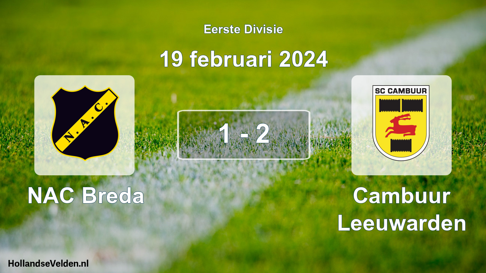 Total number of matches played: NAC Breda - Cambuur Leeuwarden 1 - 2 (19 February 2024)