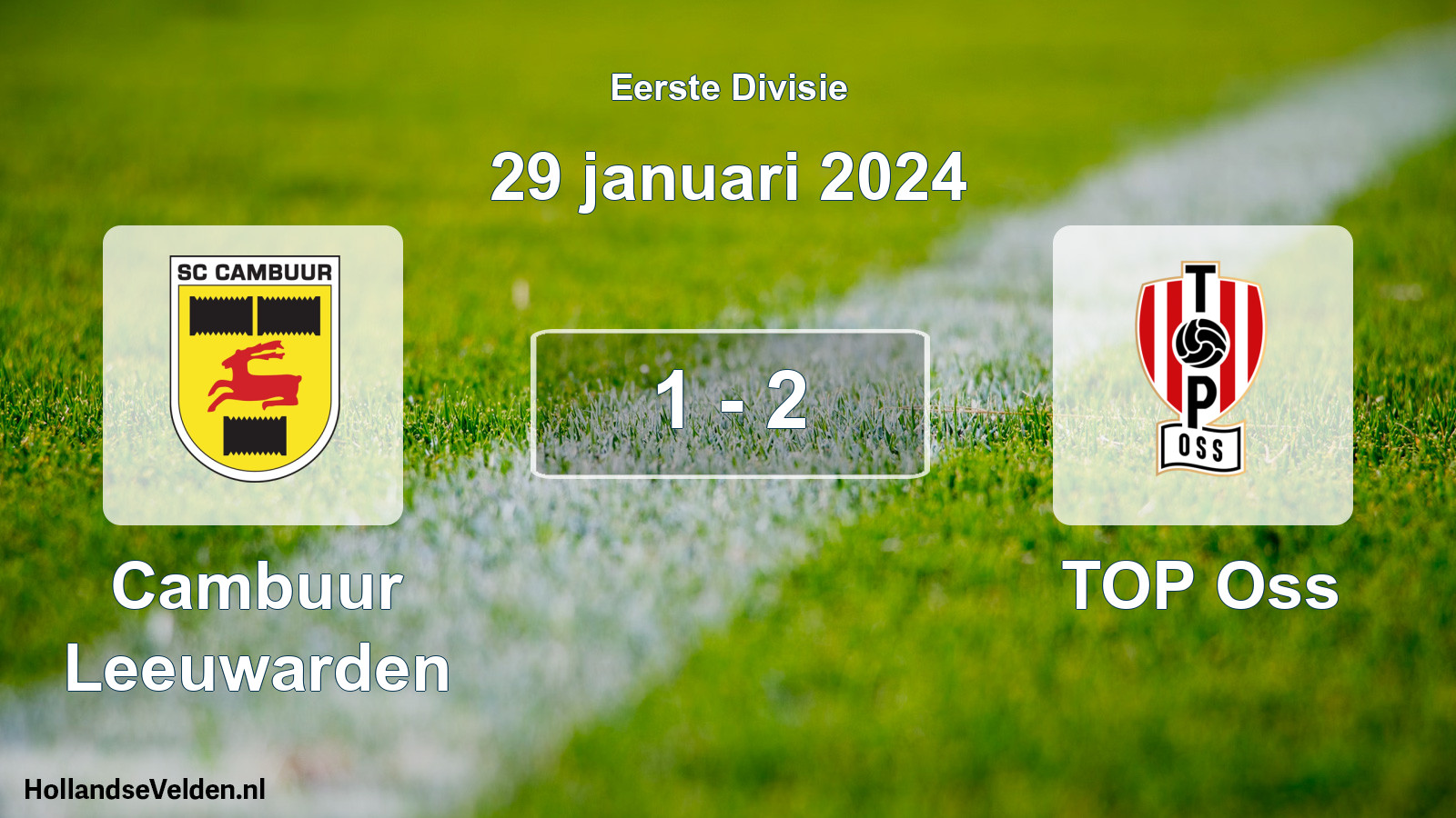 Total number of matches played: Cambuur Leeuwarden - TOP Oss 1 - 2 (29 January 2024)
