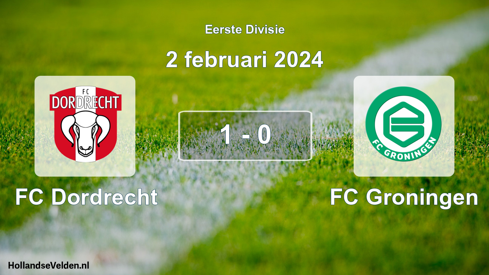 Total number of matches played: FC Dordrecht - FC Groningen 1 - 0 (2 February 2024)