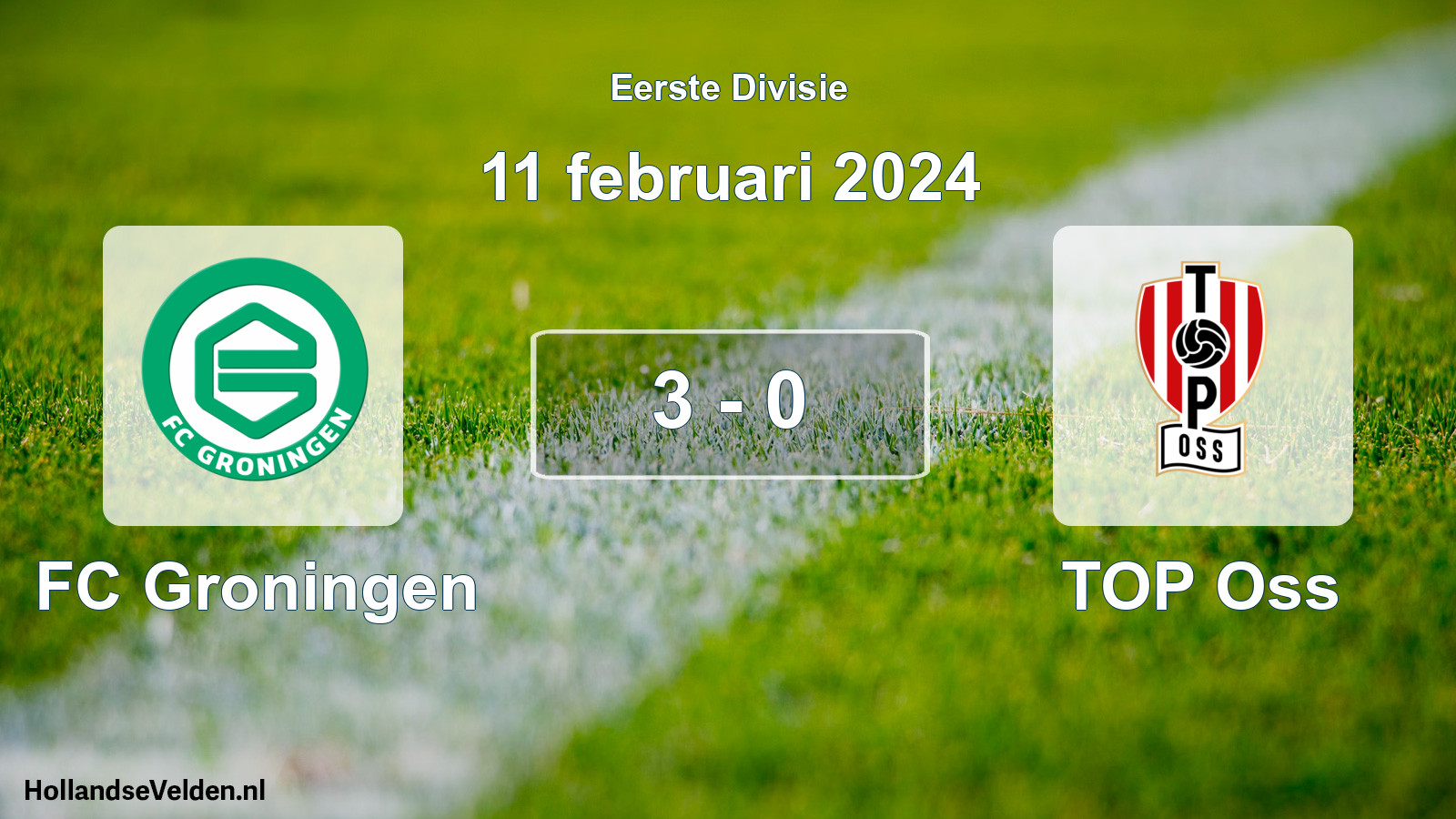 Total number of matches played: FC Groningen - TOP Oss 3 - 0 (11 February 2024)