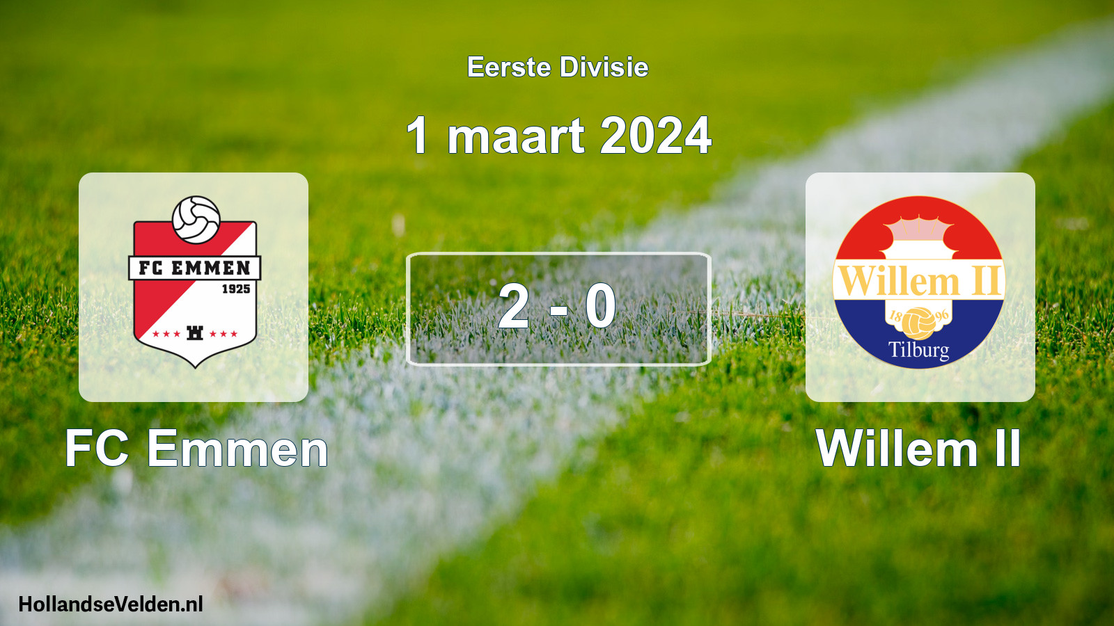 Total number of matches played: FC Emmen - Willem II 2 - 0 (1 March 2024)