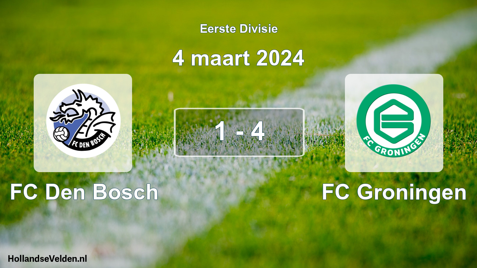 Total number of matches played: FC Den Bosch - FC Groningen 1 - 4 (4 March 2024)